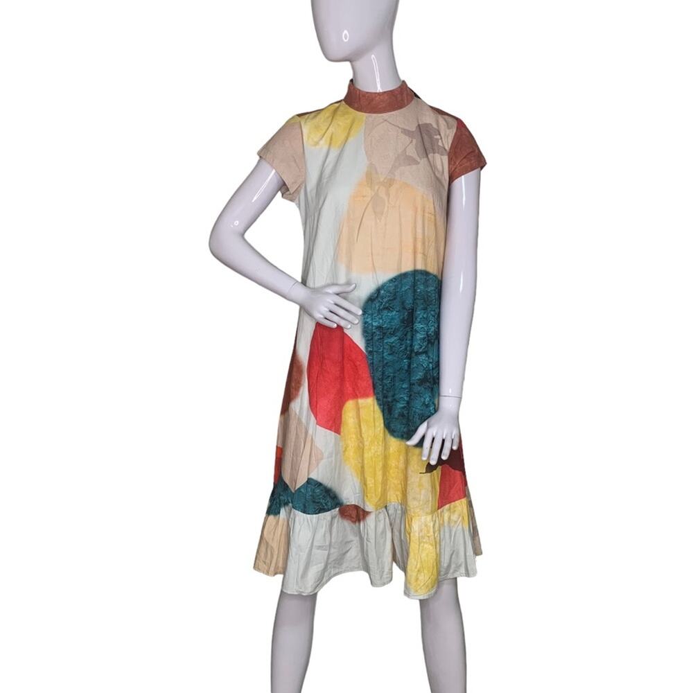 EShakti Zapelle NWOT Tie Back Neck Abstract Print Size S